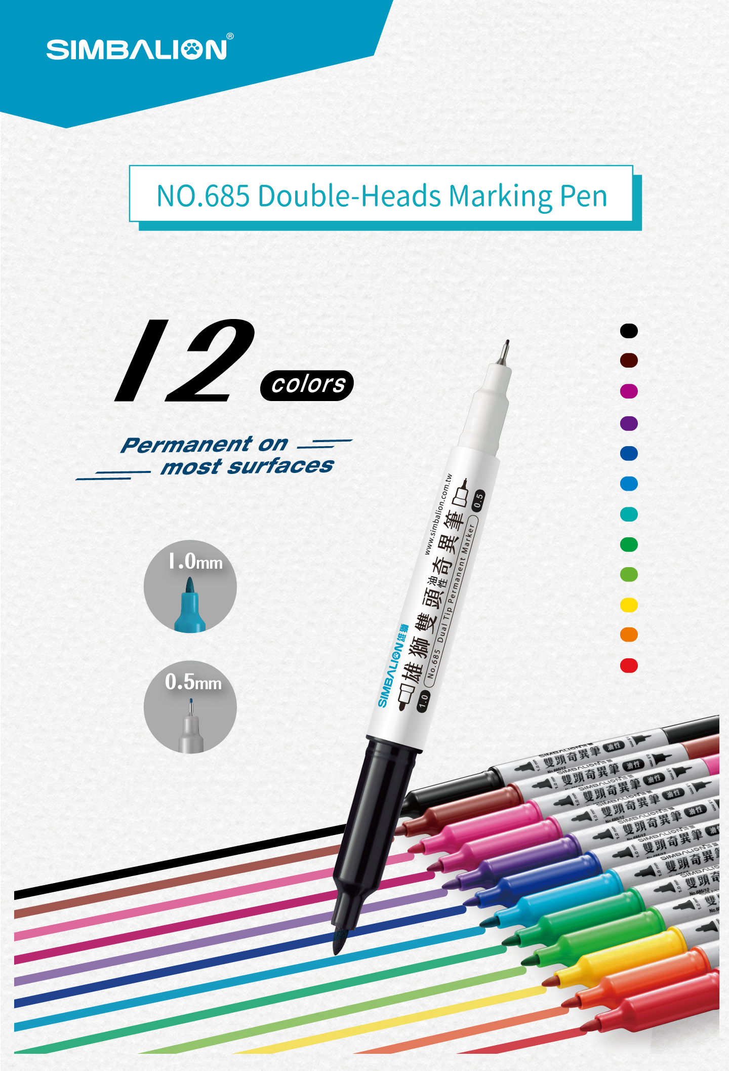 4pcs Metallic Marker Pen, Simple Easy To Use Permanent Marker For